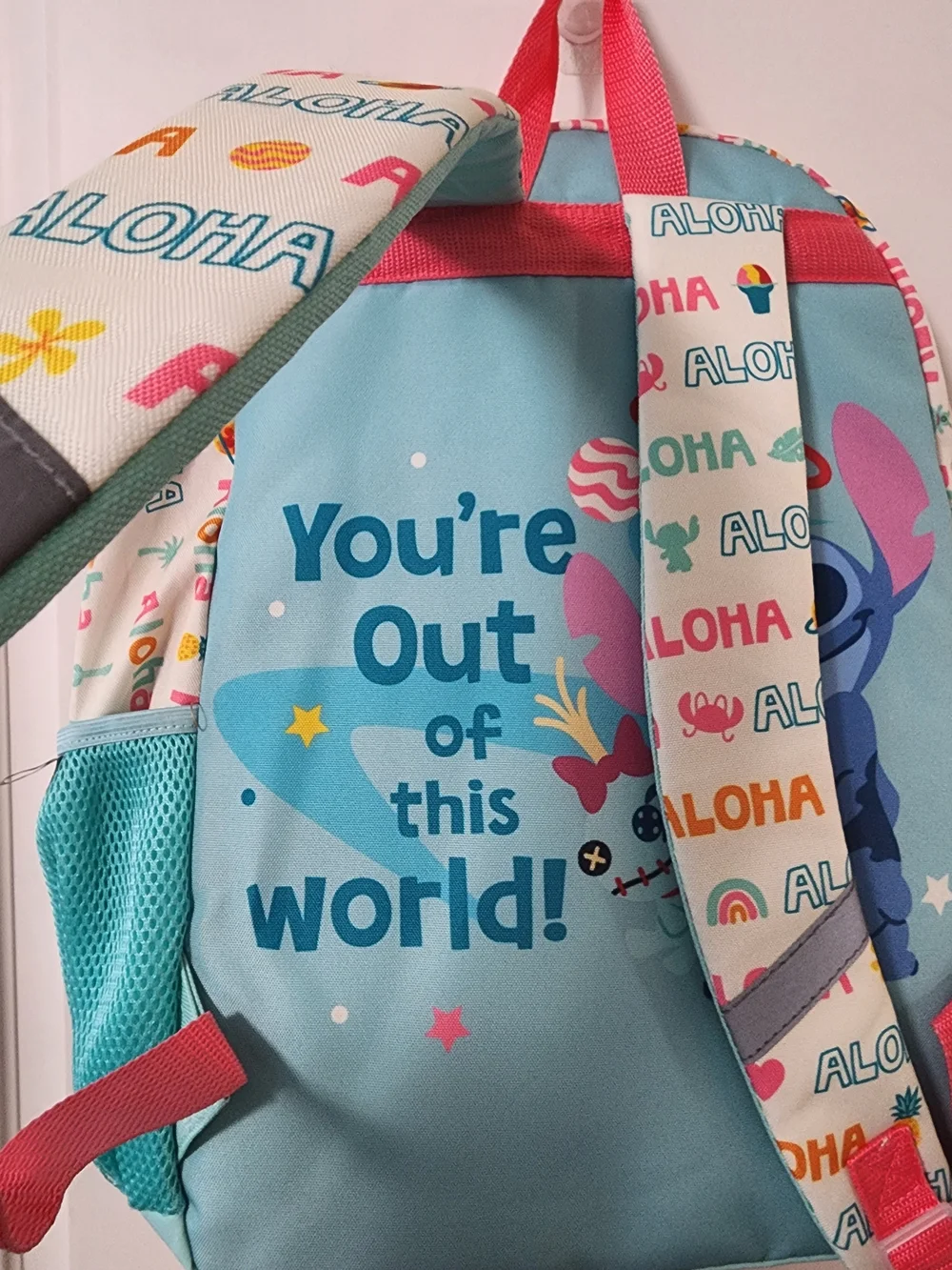 Disney Stitch Scrump Holographic Rainbow Kids Backpack Bioworld
